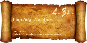 Légrády Zsombor névjegykártya
